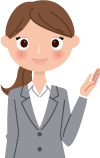 記事を紹介する女性のイラスト